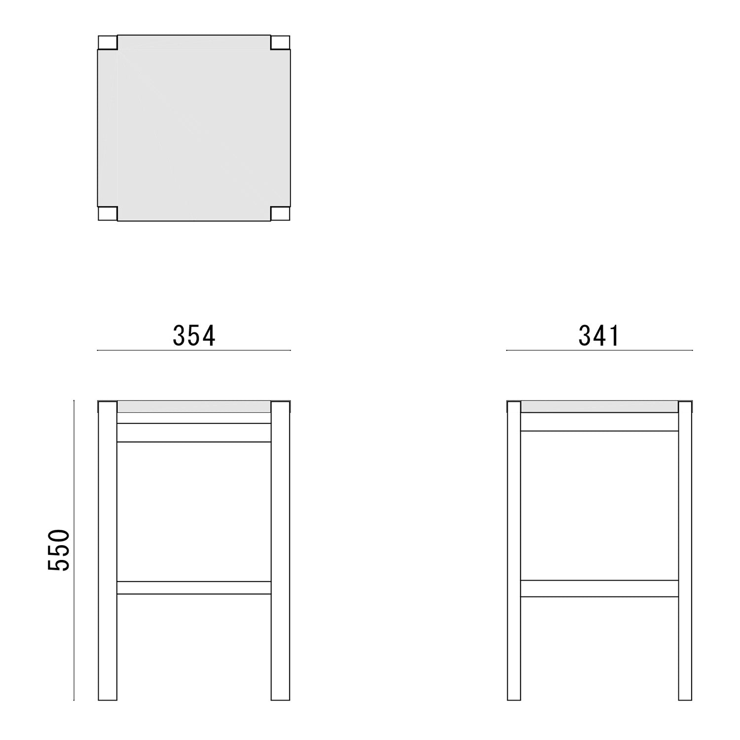 n'frame Side Table 石天板