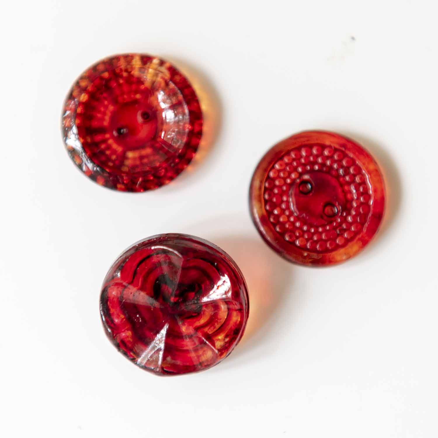 【Vintage】 Czech glass button flower
