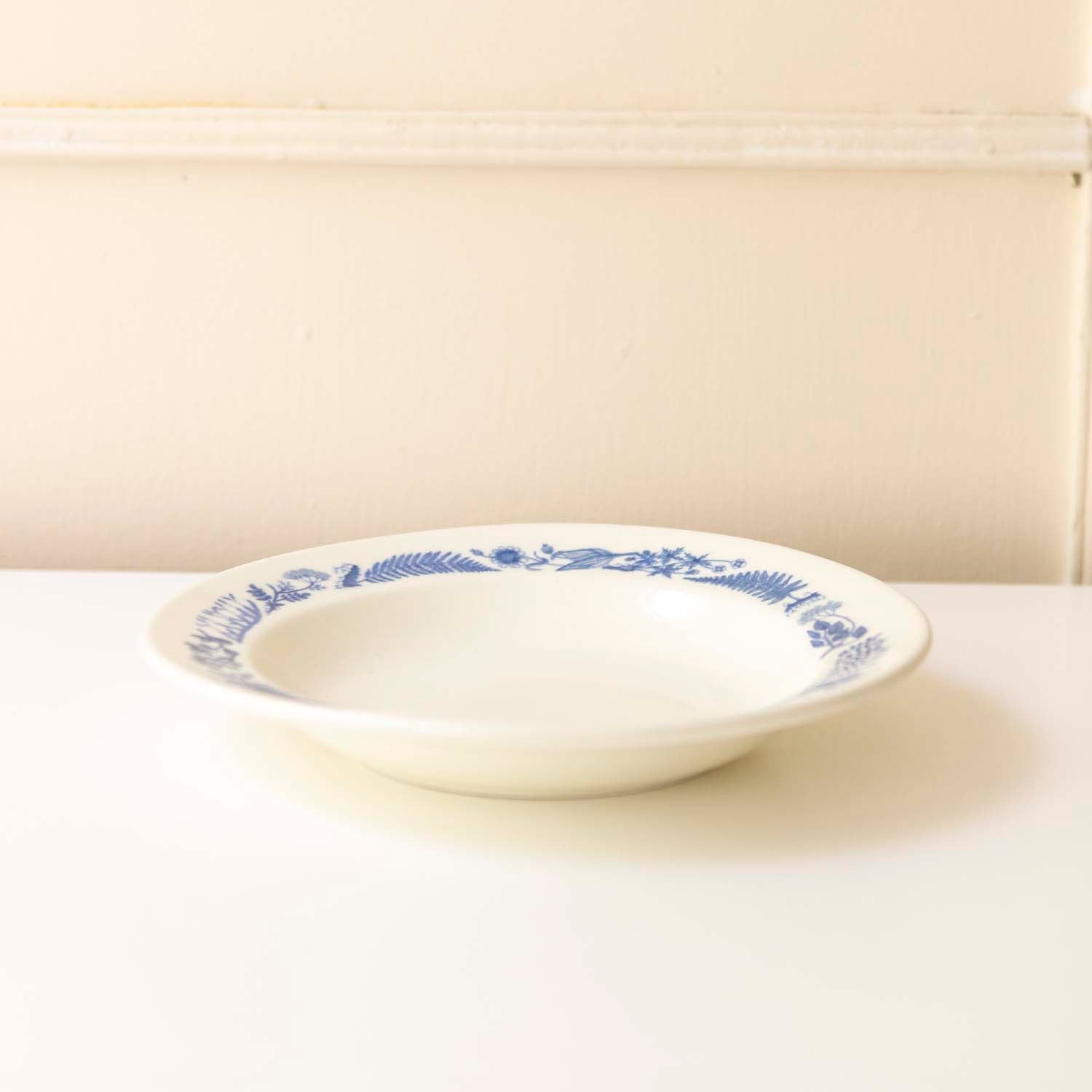【Vintage】Stig Lindberg Medicinalväxter Soup Plate20cm blue