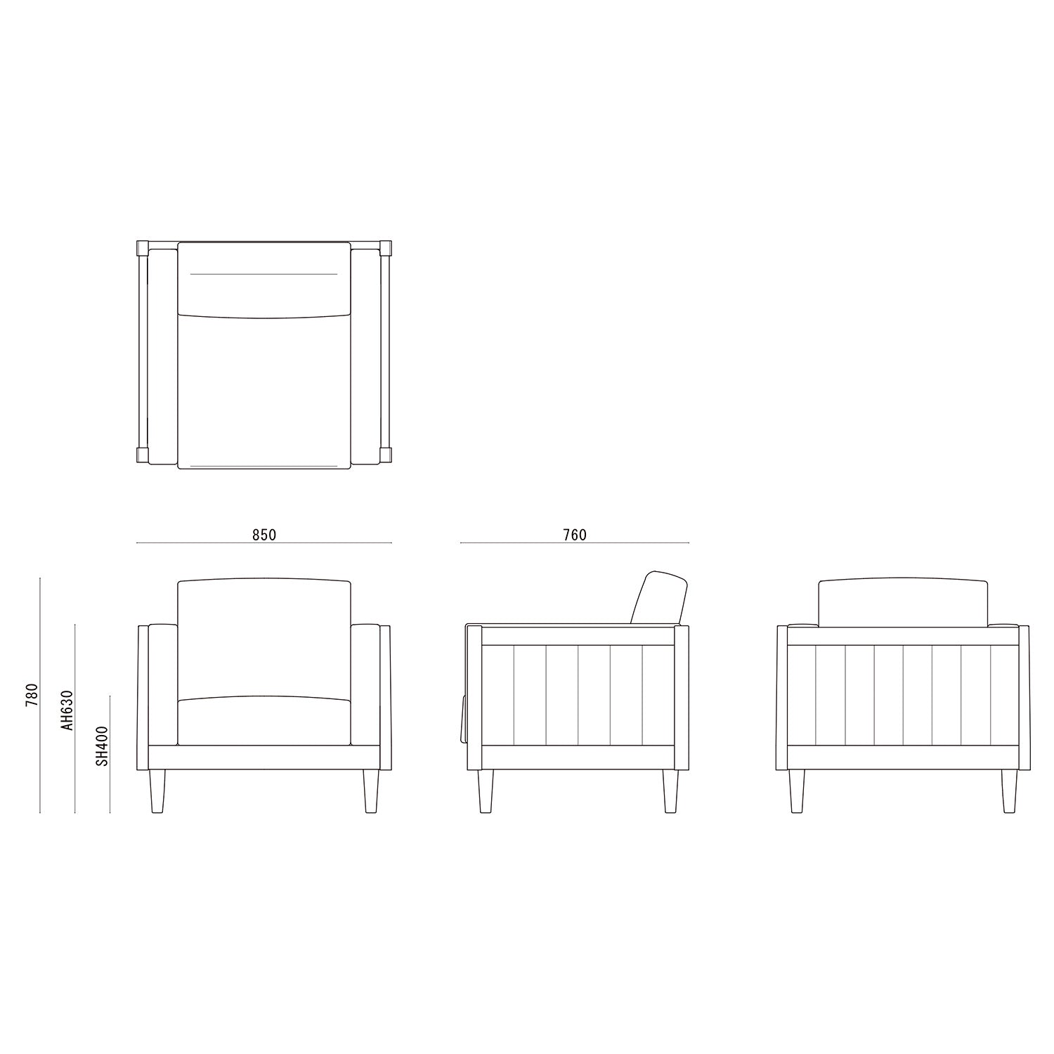 Wood Frame Sofa Classic S 革