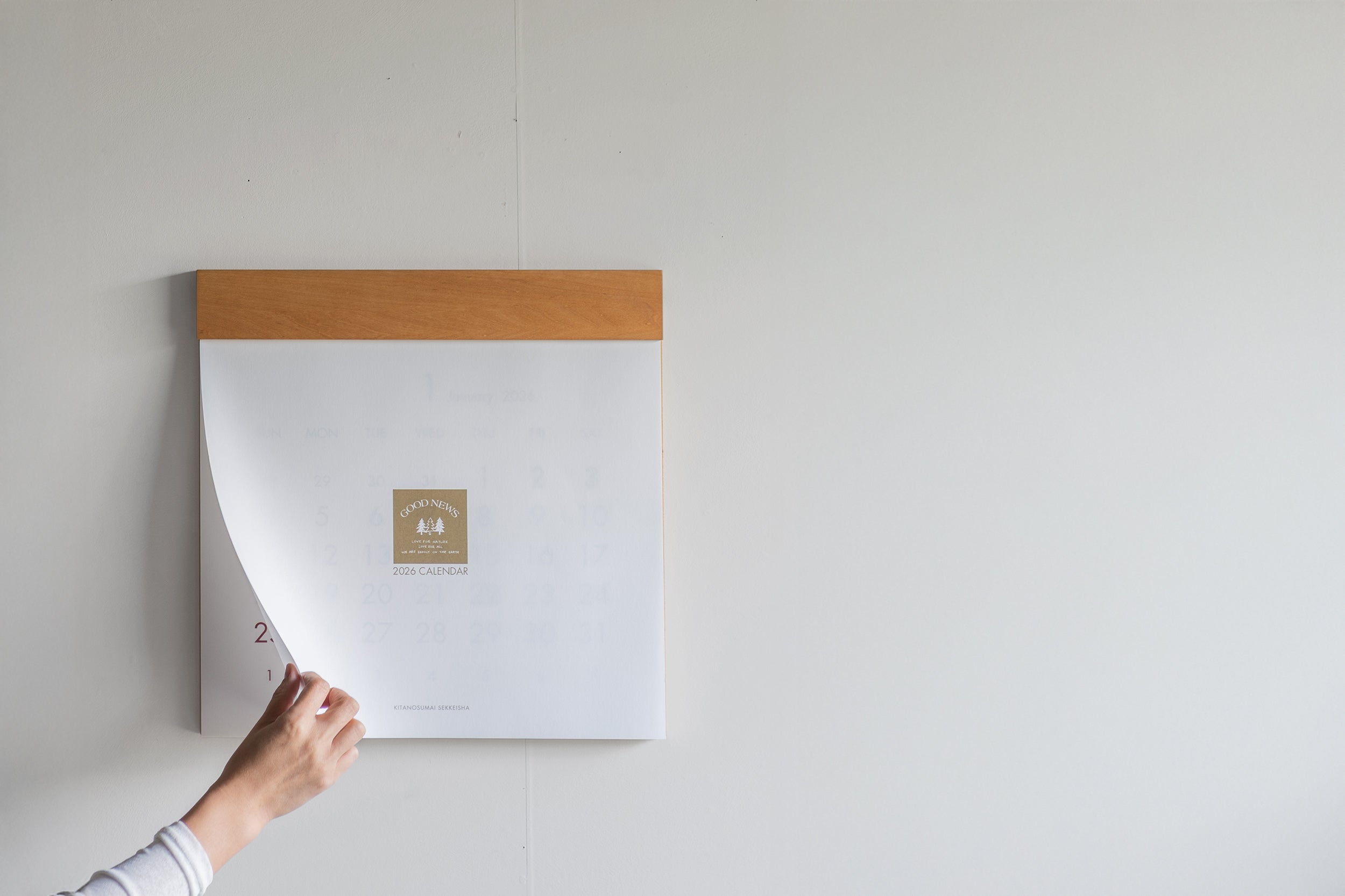 北の住まい設計社　カレンダーフレーム　メイプル GOOD NEWS by KITANOSUMAI SEKKEISHA