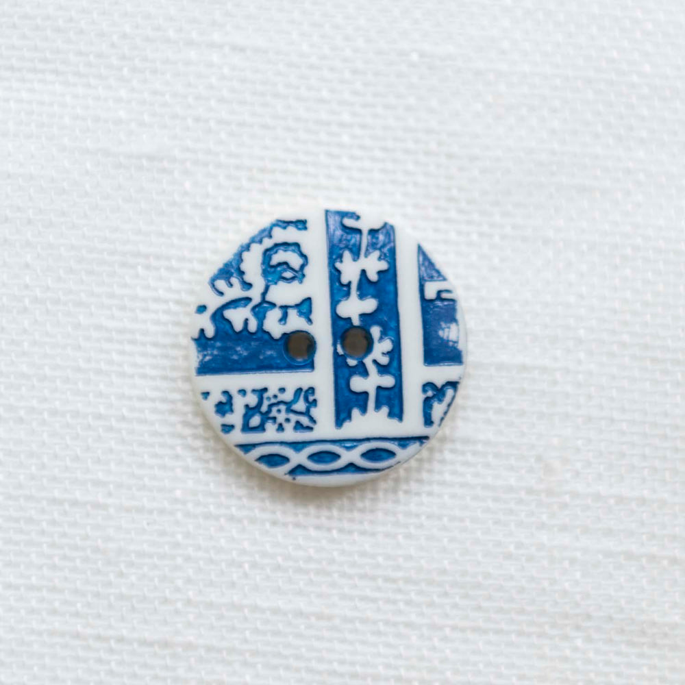 【Vintage】 button blue / white