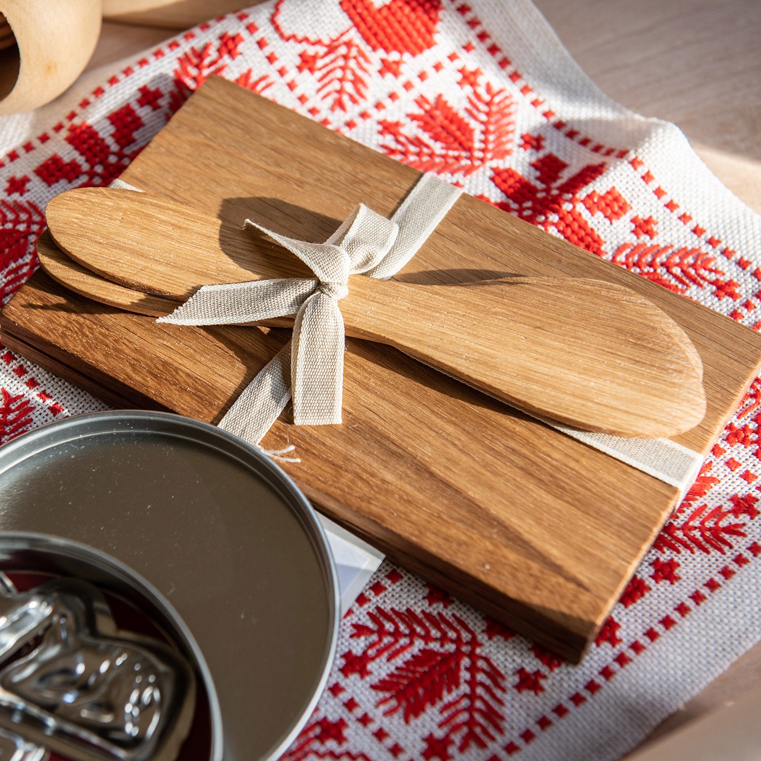 Wood Plate & Butter Knife set2